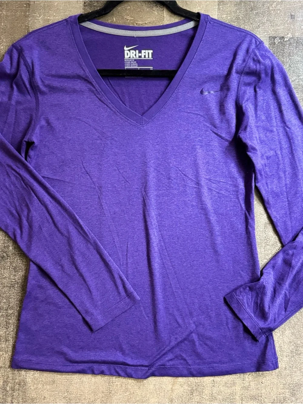 Nike Purple V-Neck Dri-FIT Tee
